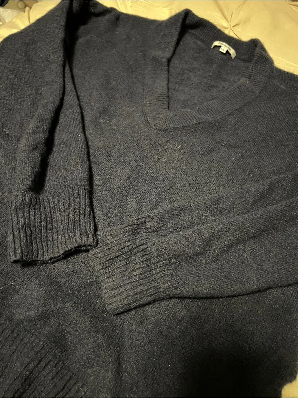 Madewell Navy V-Neck Long Sleeve Sweater